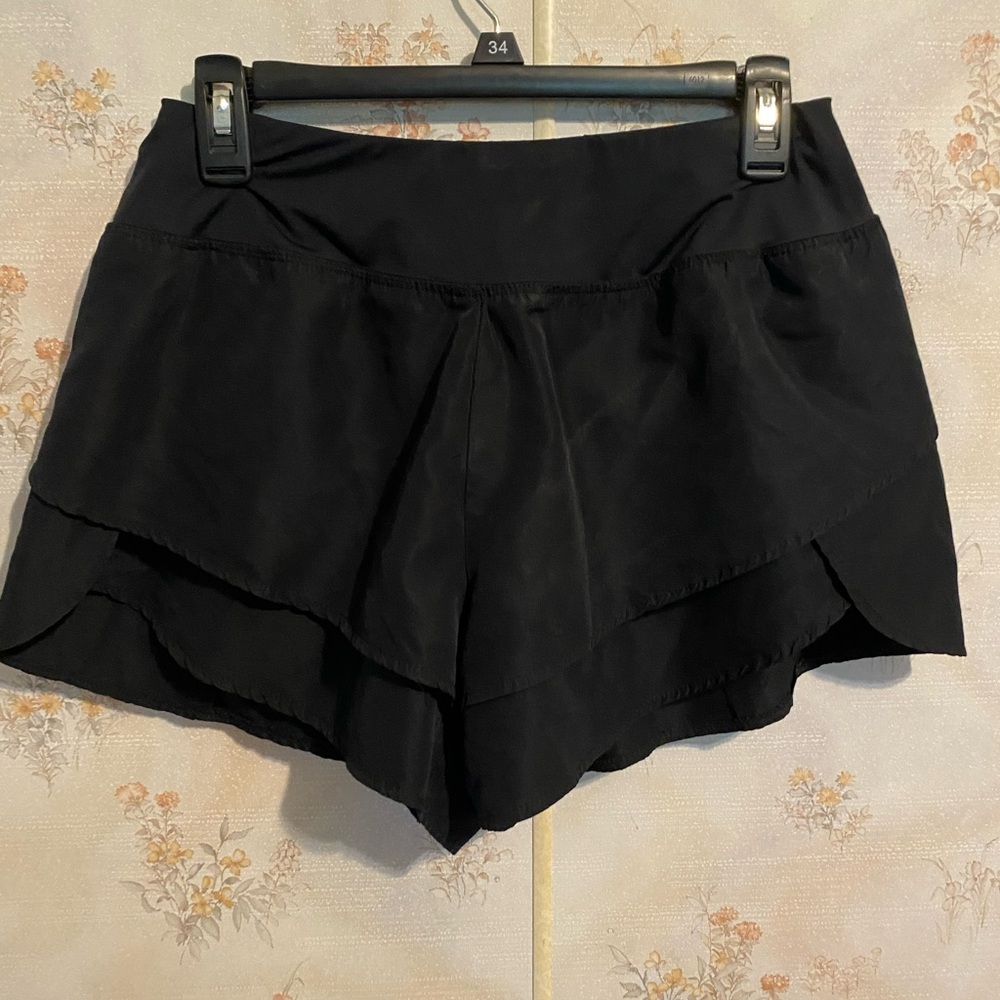 Women's Black Layered Shorts